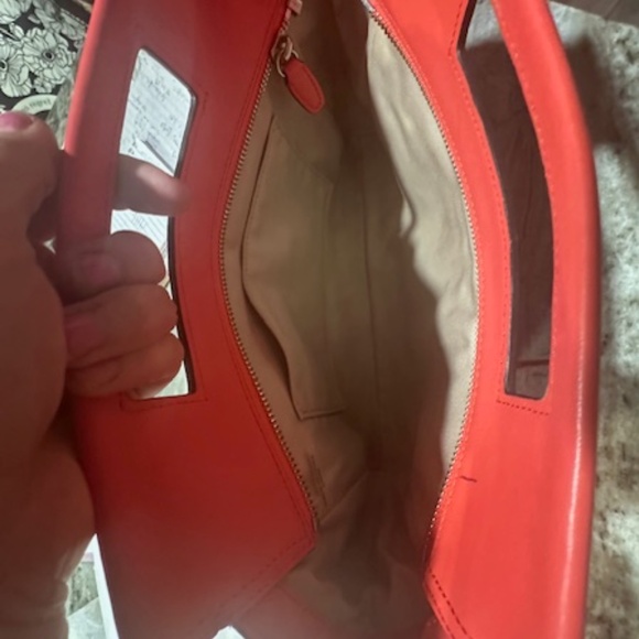 New Coach Coral Colored Clutch Purse - Picture 3 of 16